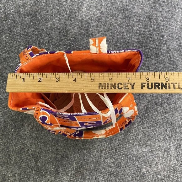 Clemson Tigers Tote Handbag Handmade Handles Ribbon Tie‎ Close Cloth Orange - Picture 6 of 7